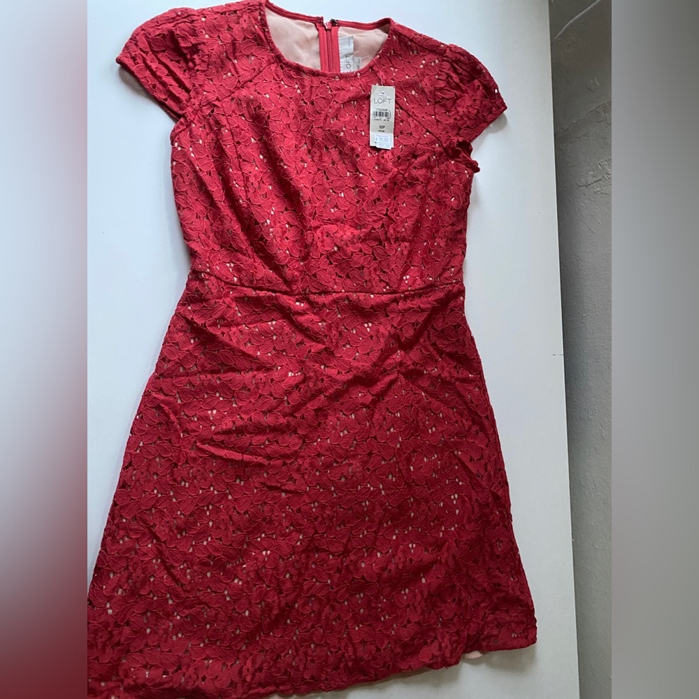 LOFT Red Party Dress